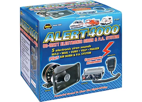 Wolo Manufacturing Corp. Alert siren & speaker system electronic siren powerful (3)tone 80watt & pa system Main Image