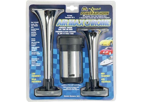 Wolo Manufacturing Corp. Air max chrome -  two (2) trumpet plastic air horn Main Image