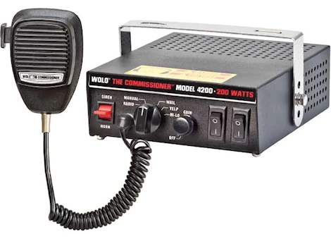 Wolo Manufacturing Corp. THE COMMISSIONER 200-WATT ELECTRONIC SIREN WITH RADIO REBOARDCAST & P.A. SYSTEM
