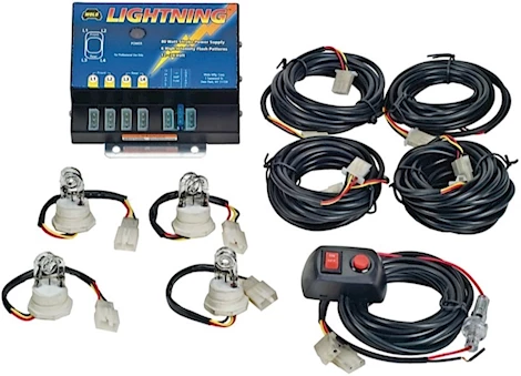 Wolo Manufacturing Corp. Lightning xl 1- strobe kit 4 outlet supply for extended length vehicles 80watt (4)clear Main Image