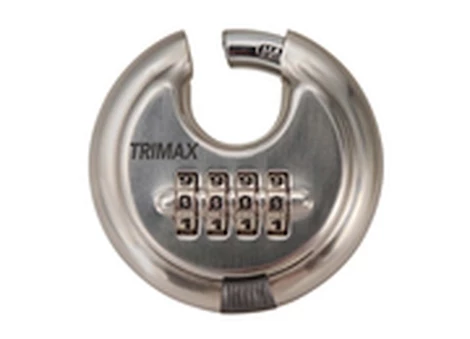 Trimax Locks TRIMAX STAINLESS STEEL 70MM ROUND DISC PADLOCK WITH COMBINATION-RESETTABLE LOCK